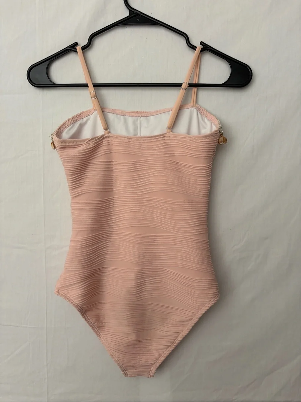 Girls’ Pink One Piece Swimsuit Shell Charms Size 13-14Y(A786)